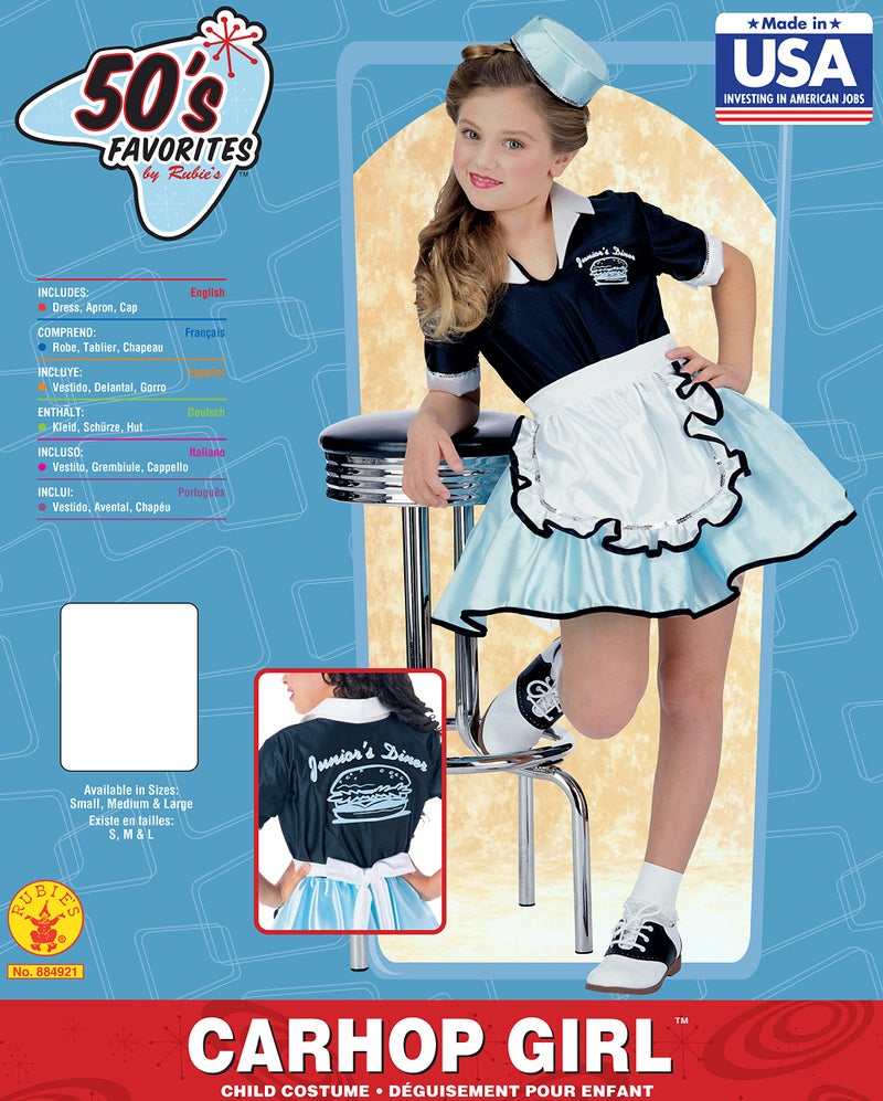 Rubies 50's Car Hop Girl Costume for Kids, Girl's Large - Image 2